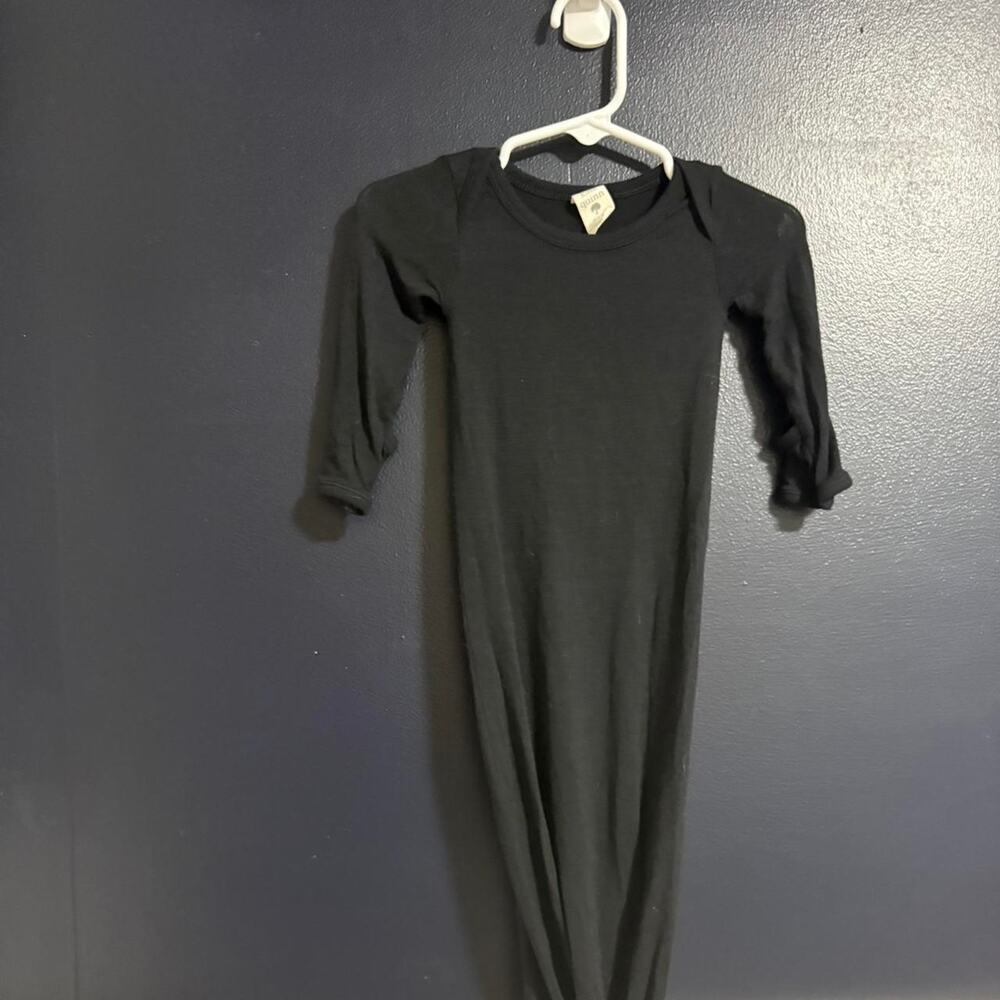 Kate Quinn Black Knotted Baby Gown 0-3M Bamboo Viscose